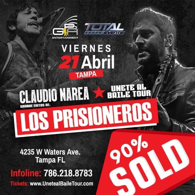 Event - UNETE AL BAILE TOUR  "LOS PRISIONEROS" GRANDES EXITOS*TAMPA - Tampa, Florida - April 21, 2023 | concert tickets