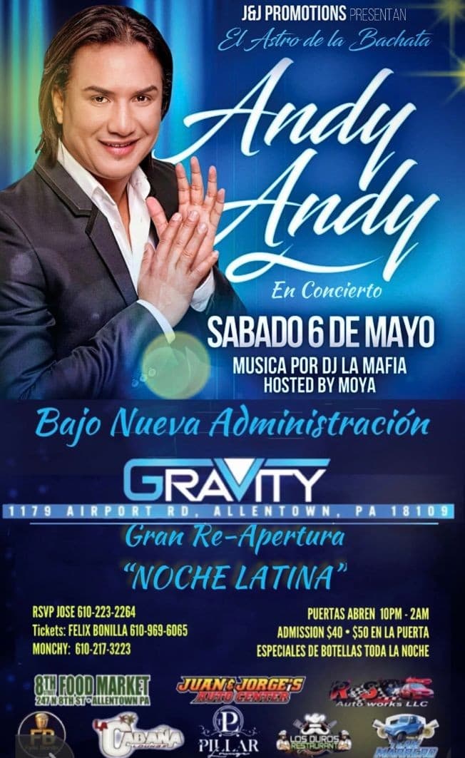 Event - ANDY ANDY "Exclusivo Para Ti" Allentown, PA - Allentown, Pennsylvania - May 6, 2023 | concert tickets