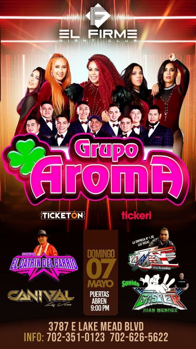 Event - Grupo Aroma en Concierto ! LAS VEGAS NEVADA - Las Vegas, Nevada - May 7, 2023 | concert tickets
