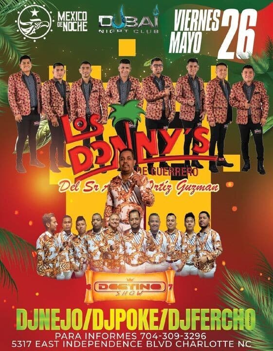 Event - LOS DONNYS DE GUERRERO , DESTINO SHOW EN VIVO ! CHARLOTTE NORTH CAROLINA - Charlotte, North Carolina - May 26, 2023 | concert tickets