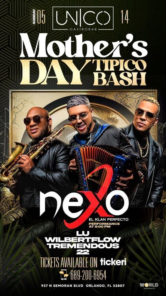 Event - NEXO Mother's Day Tipico Bash Orlando - Orlando, Florida - May 14, 2023 | concert tickets