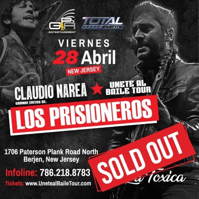 Event - SOLD OUT  "LOS PRISIONEROS" GRANDES EXITOS **Show 10pm* - North Bergen, New Jersey - April 28, 2023 | concert tickets