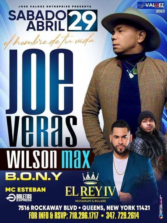 Event - JOE VERAS EN CONCIERTO ! QUEENS NEW YORK - Queens, New York - April 29, 2023 | concert tickets