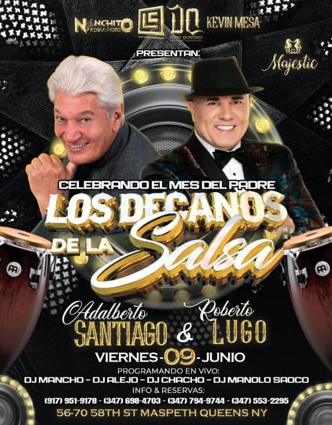Event - Adalberto Santiago & Roberto Lugo en Concierto - maspeth, New York - June 9, 2023 | concert tickets
