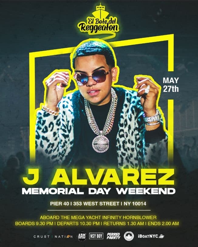 Event - El Bote del Reggaeton: J ALVAREZ Boat Party - New York, New York - May 27, 2023 | concert tickets