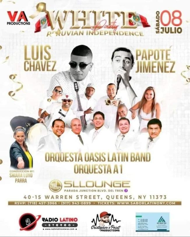 Event - WHITE PARTY PERUVIAN INDEPENDENCE - Queens, New York - July 8, 2023 | concert tickets