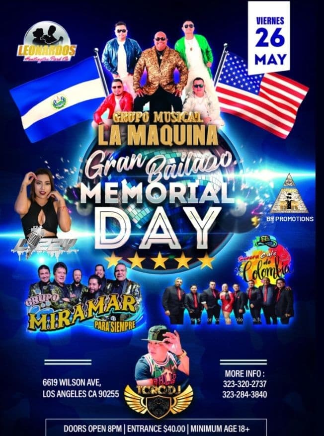 Event - Grupo Musical La Maquina -  Grupo Marimar - Sonora Cafe De Colombia - Lizzy 1 - Los Angeles, California - 26 de mayo de 2023 | concert tickets