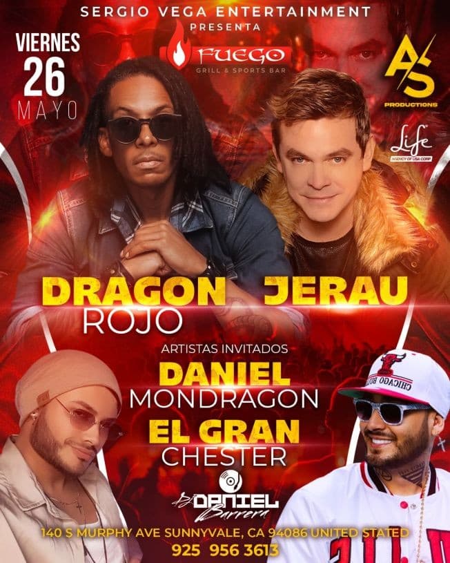 Event - DRAGON ROJO & JERAU EN CONCIERTO - Sunnyvale, California - May 26, 2023 | concert tickets