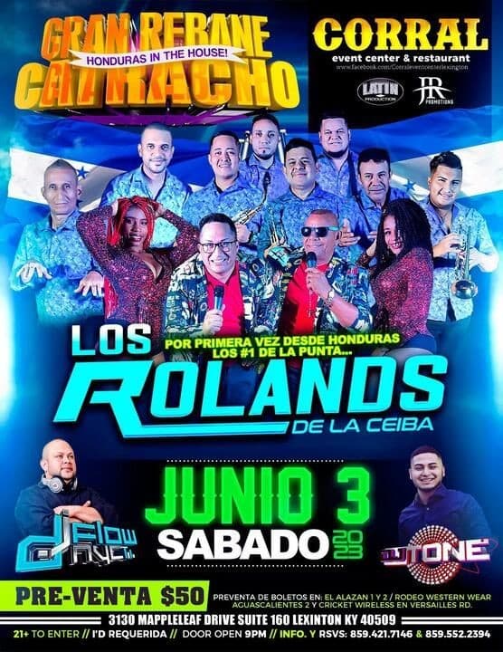 Event - LOS ROLANDS DE LA CEIBA  EN CONCIERTO !  LEXINGTON KENTUCKY - Lexington, Kentucky - 3 de junio de 2023 | concert tickets
