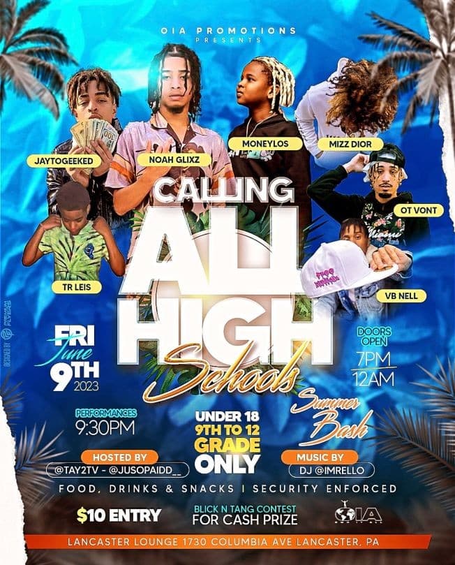 Event - Calling All High Schools Summer Bash - Lancaster, Pennsylvania - June 9, 2023 | concert tickets