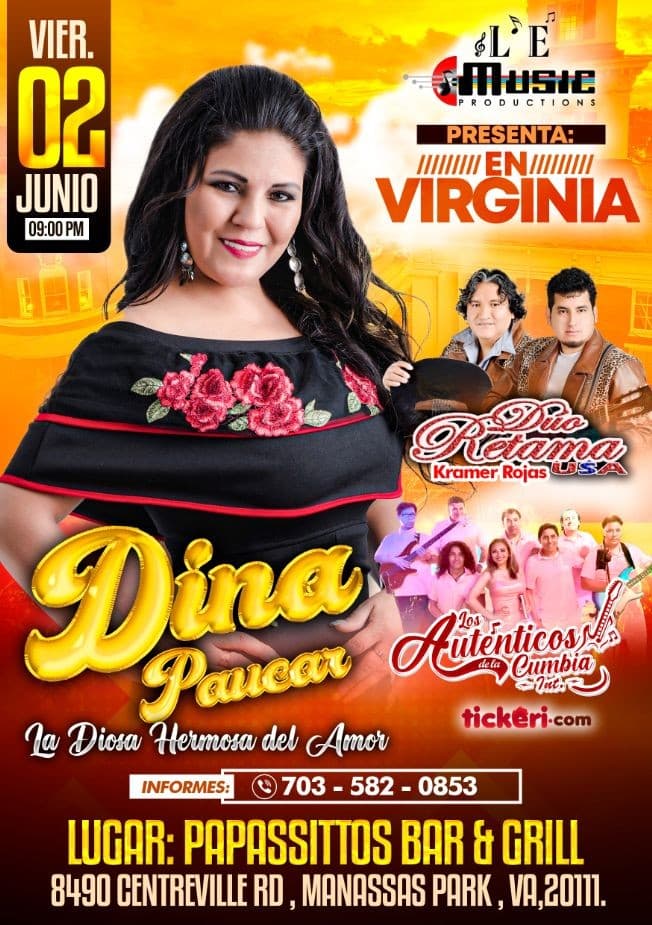 Event - DINA PAUCAR en MANASSAS PARK - VIRGINIA - Manassas Park, Virginia - June 2, 2023 | concert tickets