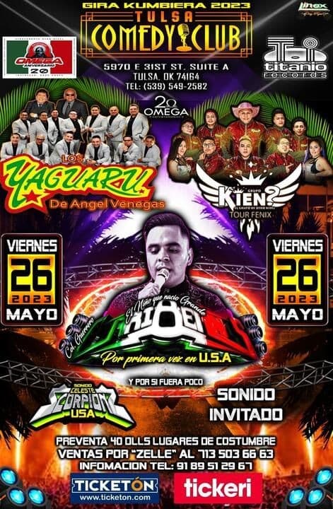 Event - LOS YAGUARU Y GRUPO KIEN? EL GRUPO DE OTRO NIVEL EN VIVO ! TULSA OKLAHOMA - Tulsa, Oklahoma - May 26, 2023 | concert tickets