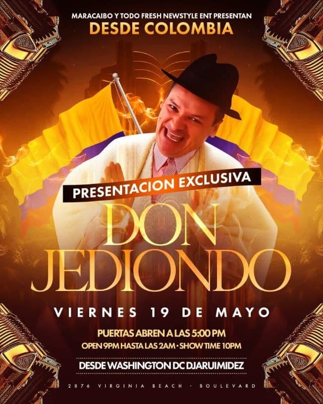 Event - DON JEDIONDO EN VIVO ! VIRGINIA BEACH - Virginia Beach, Virginia - May 19, 2023 | concert tickets