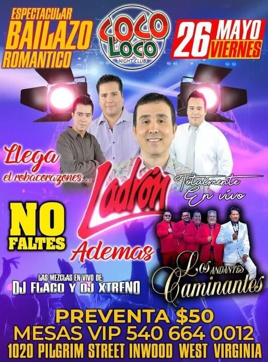 Event - LADRON EN VIVO ! INWOOD WEST VIRGINIA - Inwood, West Virginia - May 26, 2023 | concert tickets