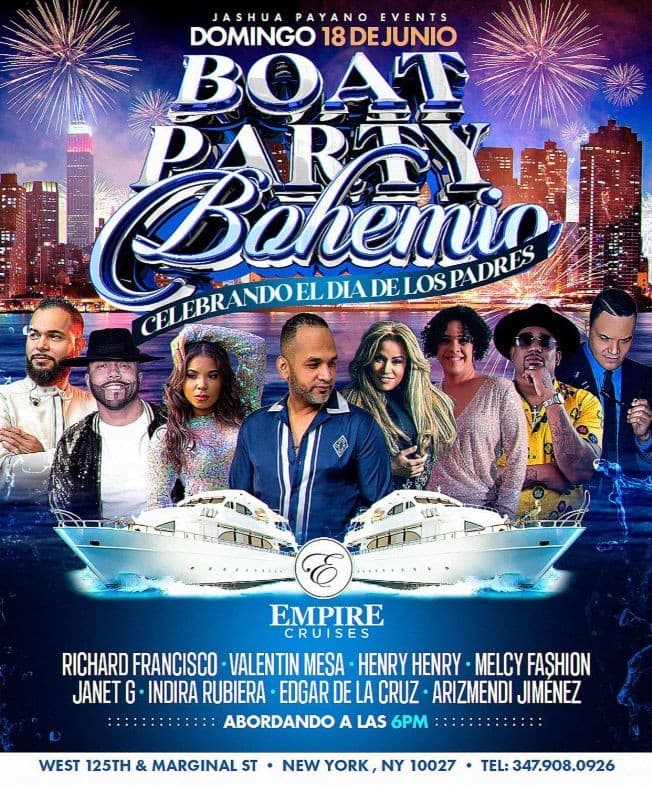 Event - BOAT PARTY BOHEMIO - NY, New York - June 18, 2023 | concert tickets