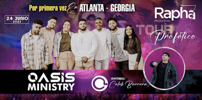 Event - TOUR PROFETICO 2023 CONCIERTO OASIS MINISTRY, CALEB BARRERA! LAWRENCEVILLE GEORGIA - lawrenceville, Georgia - June 24, 2023 | concert tickets