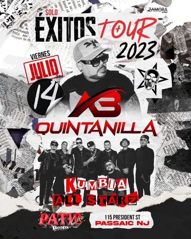 Event - AB QUINTANILLA  & KUMBIA ALL STARZ - Passaic, New Jersey - July 14, 2023 | concert tickets