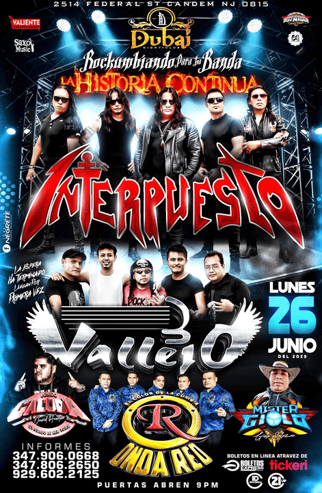 Event - INTERPUESTO EN CONCIERTO ! CAMDEN NEW JERSEY - Camden, New Jersey - June 26, 2023 | concert tickets
