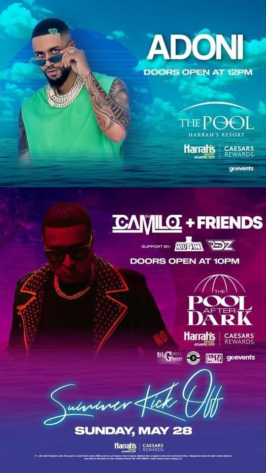 Event - Euro Ent 16 Year Company Anniversary DJ Adoni Live At The Pool Harrahs Resort - Atlantic City, New Jersey - May 28, 2023 | concert tickets