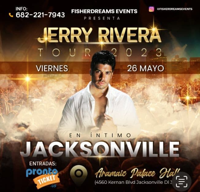 Event - JERRY RIVERA EL BEBÉ DE LA SALSA - JACKSONVILLE FLORIDA - Jacksonville, Florida - May 26, 2023 | concert tickets