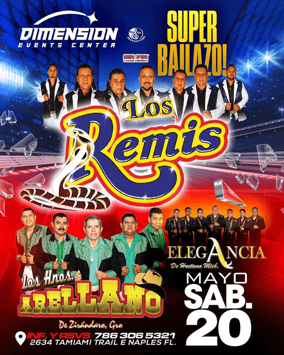 Event - LOS REMIS , LOS HERMANOS ARELLANO EN CONCIERTO ! NAPLES FLORIDA - Naples, Florida - May 20, 2023 | concert tickets