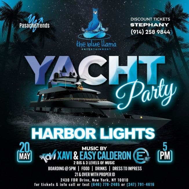 Event - Yatch Party by The Blue Llama Entertainment - New York, New York - May 20, 2023 | concert tickets