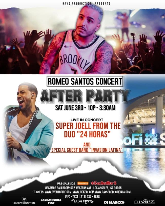 Event - Romeo Santos Official After Party - Los Angeles, California - June 3, 2023 | concert tickets
