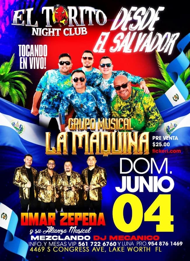 Event - GRUPO LA MAQUINA PALM BEACH FL - Lake Worth, Florida - June 4, 2023 | concert tickets