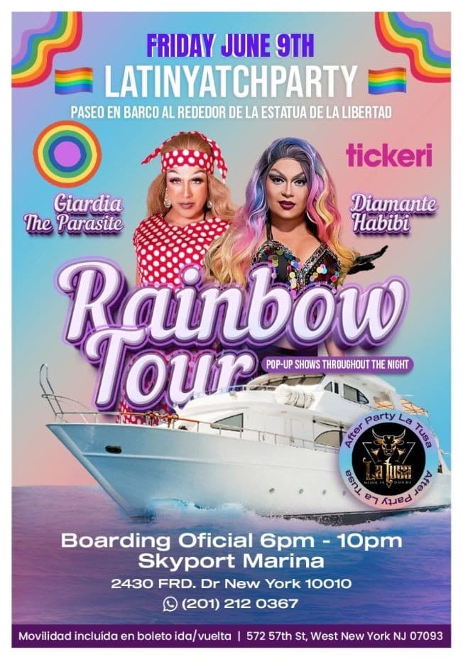 Event - Rainbow Tour: Latin Yacht Party PRIDE - New York, New York - June 9, 2023 | concert tickets