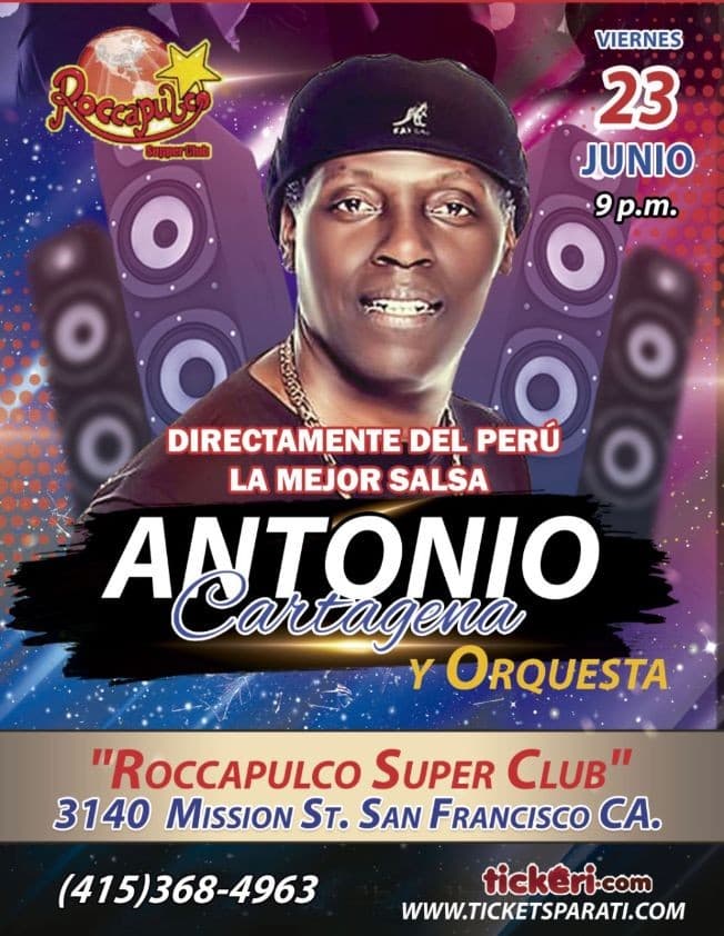 Event - Antonio Cartagena y orquesta CANCELADO - South San Francisco, California - July 2, 2023 | concert tickets