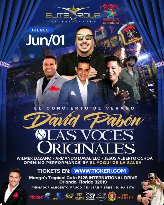 Event - DAVID PABON Y  LAS VOCES ORIGINALES EN VIVO ! ORLANDO FLORIDA - Orlando, Florida - June 1, 2023 | concert tickets