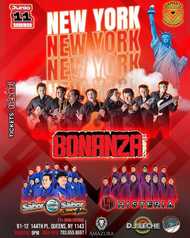 Event - SABOR SABOR | HISTERIA | BONANZA EN VIVO ! QUEENS NEW YORK - Queens, New York - June 11, 2023 | concert tickets