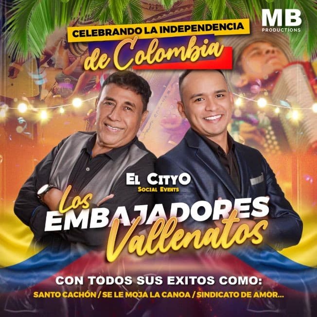 Event - LOS EMBAJADORES VALLENATOS "INDEPENDENCIA DE COLOMBIA" CANCELED - Orlando, Florida - July 14, 2023 | concert tickets