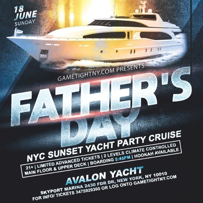 Event - Fathers Day NYC Sunset Yacht Cruise At Skyport Marina - New York, New York - June 18, 2023 | concert tickets