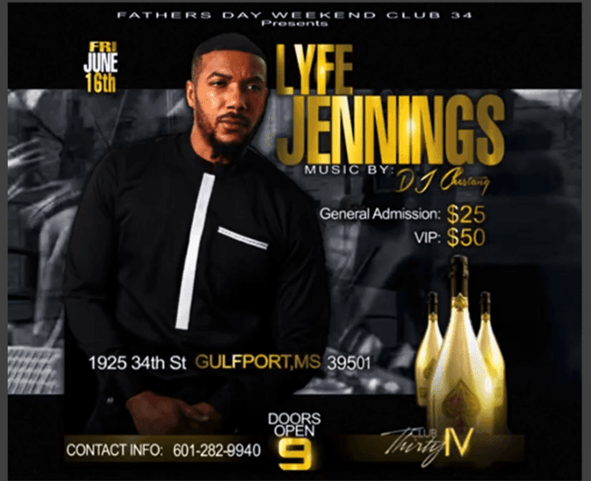 Event - LYFE JENNING LIVE IN CONCERT - Gulfport, Mississippi - June 16, 2023 | concert tickets