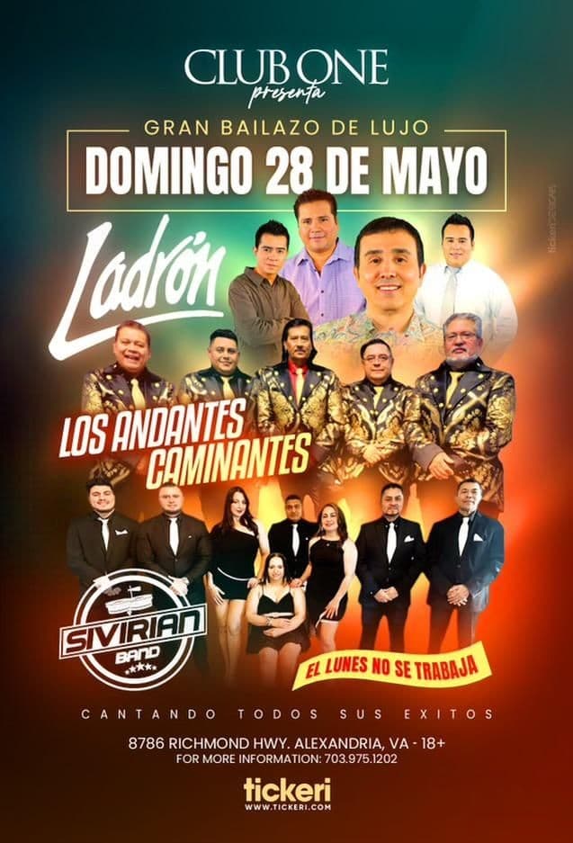 Event - LADRON, CAMINANTES, SIVIRIAN BAND EN VIVO! ALEXANDRIA VIRGINIA - Alexandria, Virginia - 28 de mayo de 2023 | concert tickets