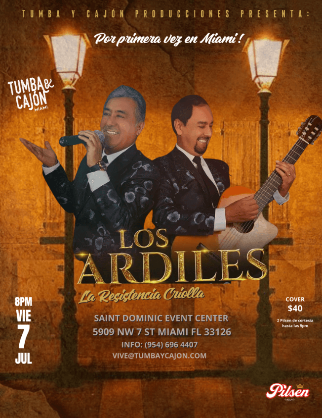 Event - LOS ARDILES - LA RESISTENCIA CRIOLLA - Miami, Florida - July 7, 2023 | concert tickets