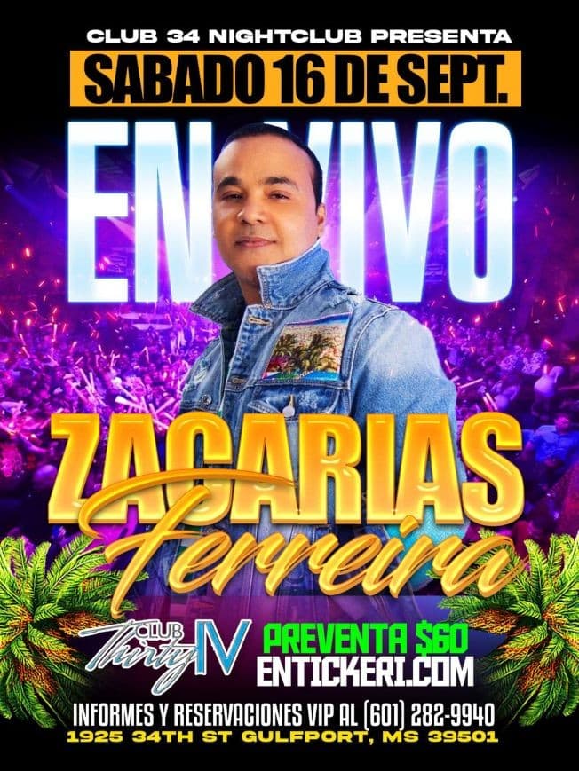 Event - ZACARIAS FERREIRA EN CONCIERTO- GULFPORT MS - Gulfport, Mississippi - September 16, 2023 | concert tickets