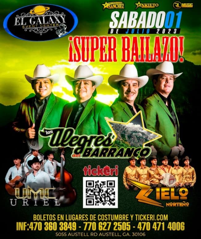 Event - LOS ALEGRES DEL BARRANCO URIEL UMC ZIELO NORTEñO - AUSTELL, Georgia - July 1, 2023 | concert tickets