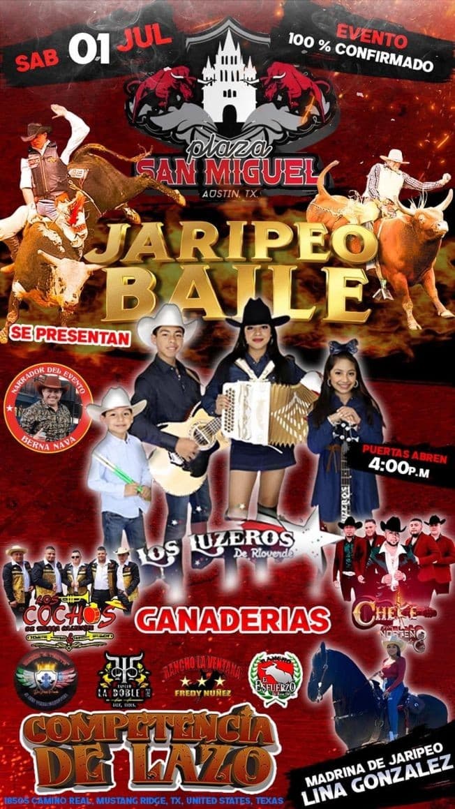 Event - Plaza San Miguel/Los Luzeros - Dale, Texas - July 1, 2023 | concert tickets