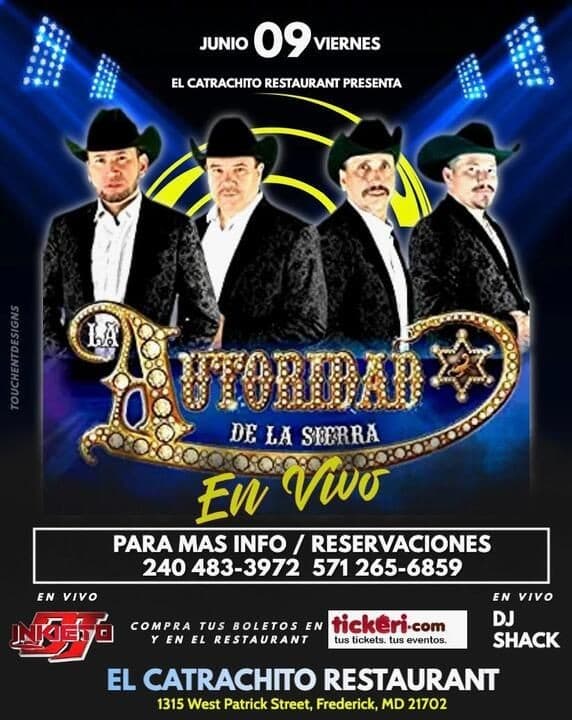 Event - LA AUTORIDAD DE LA SIERRA EN VIVO !  FREDERICK MARYLAND - Frederick, Maryland - June 9, 2023 | concert tickets