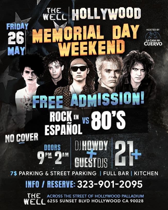 Event - ROCK EN ESPAÑOL Vs 80'S EN HOLLYWOOD ***FREE TICKETS*** - Los Angeles, California - May 26, 2023 | concert tickets