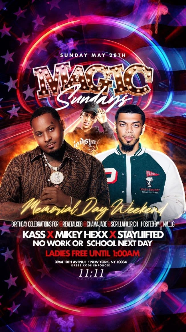 Event - Magic Sundays Memorial Day Weekend At 11:11 Lounge - New York, New York - May 28, 2023 | concert tickets