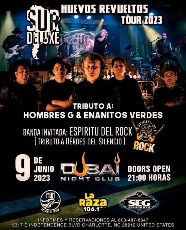 Event - Sur Deluxe: Tributo a 'Hombres G' y 'Enanitos Verdes' - Charlotte, North Carolina - June 9, 2023 | concert tickets