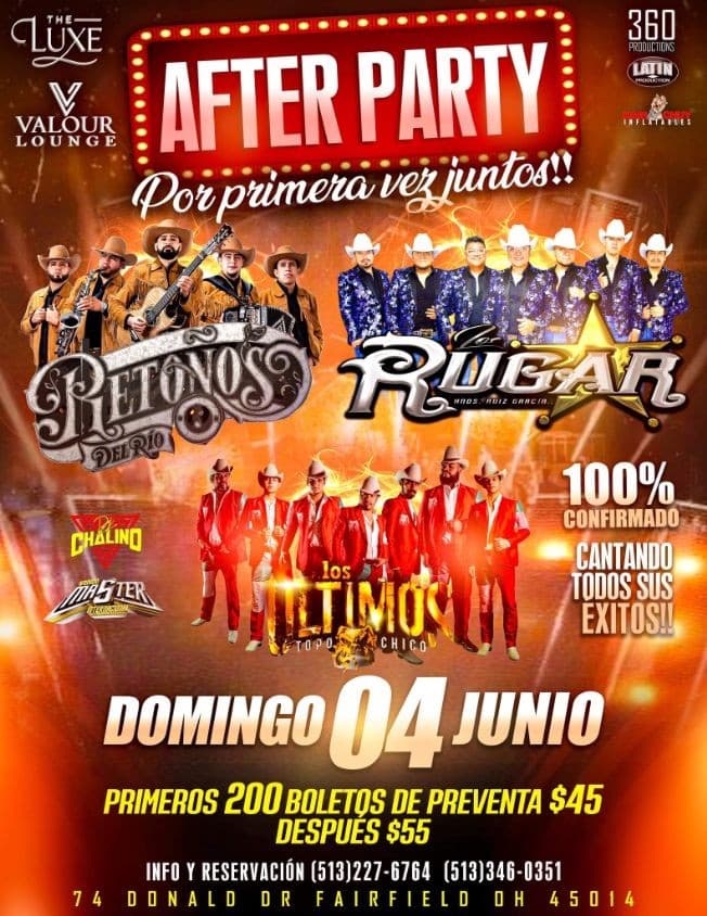 Event - Retonos del Rio, Los Rugar y Los Ultimos del Topochico - Fairfield, Ohio - June 4, 2023 | concert tickets