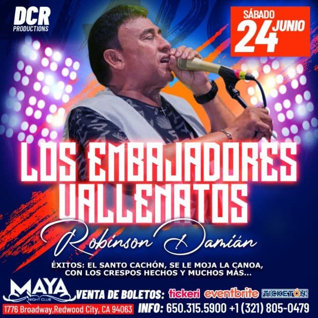 Event - Los Embajadores del Vallenato -  California - Redwood City, California - June 24, 2023 | concert tickets