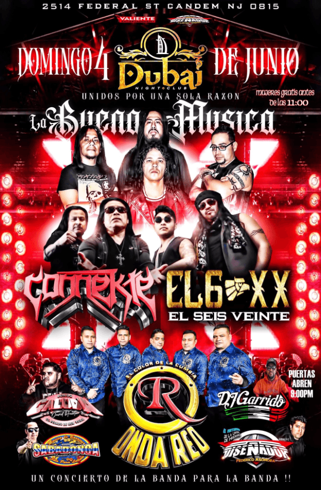 Event - CONNEKTE , EL 6 VEINTE , UNIDOS POR UNA SOLA RAZON " LA BUENA MUSICA " EN VIVO ! CAMDEN NEW JERSEY - Camden, New Jersey - June 4, 2023 | concert tickets