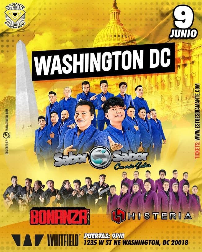 Event - SABOR SABOR | HISTERIA | BONANZA EN WASHINGTON DC - Washington, District Of Columbia - June 9, 2023 | concert tickets