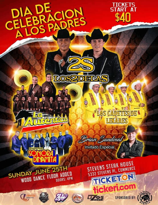 Event - LA AUTENTICA , LOS CADETES DE LINARES , LA SONORA DINAMITA , COMMERCE CALIFORNIA- CANCELLED  - Commerce, California - June 25, 2023 | concert tickets