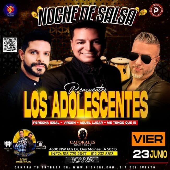 Event - LOS ADOLESCENTES EN VIVO ! RENCUENTRO - DES MOINES IOWA - Des Moines, Iowa - June 23, 2023 | concert tickets